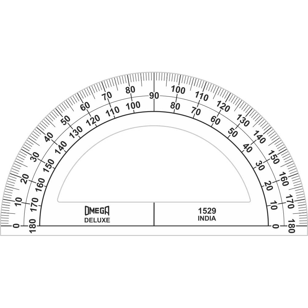 1529-Omega Protractor Semi Circular 15 Cms