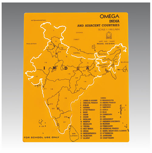 1660-Omega Stencil India Map