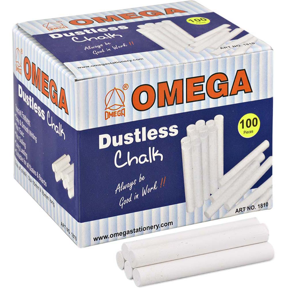 1810-Omega Dustless Chalk- Pk of 100